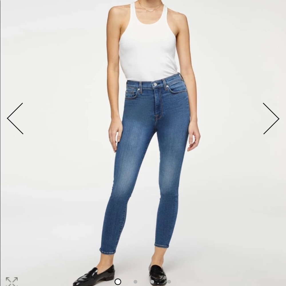 7 For All Mankind Slim Illusion High Waist Ankle Skinny Jeans Sz. 30